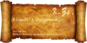 Kispál Zsigmond névjegykártya